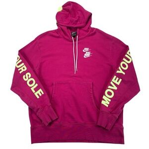 Nike Hoodie World Tour Men’s Large Pink Volt Green Graphic Streetwear